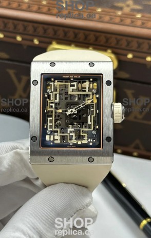 Richard Mille 16-02 Titanium Extra-Flat White Rubber Super Clone Watch 