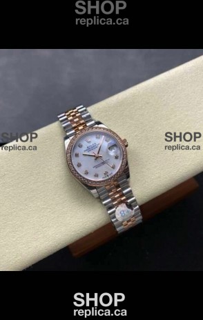 Rolex Super Clone Datejust 31MM Pearl Dial Rose Gold Super Clone Watch 