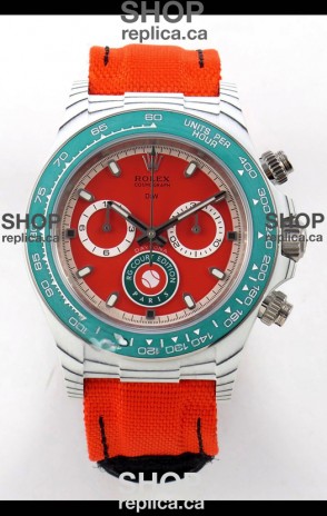 Rolex Daytona DiW RG Course Edition White Carbon Red Dial Super Clone Watch 