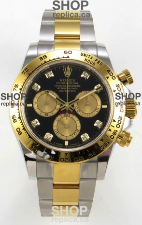 Rolex Daytona 126503 Two Tone Black Dial FREE SPRUNG MVMT Super Clone Watch 