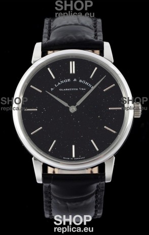 A.Lange & Sohne Saxonia Thin Swiss Replica Watch Steel Case Black Dial