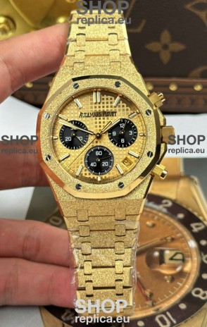 Audemars Piguet Royal Oak Chronograph 26240BA Frosted Yellow Gold Super Clone Watch 