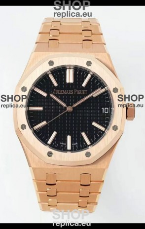Audemars Piguet Royal Oak 15510OR 41MM Rose Gold Black Dial Super Clone Replica Watch