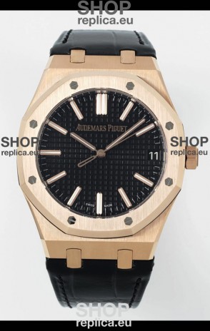 Audemars Piguet Royal Oak 15510OR 41MM Rose Gold Black Dial Super Clone Replica Watch