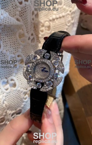 Bvlgari Divas's Dream Edition Watch in Steel Casing - Diamonds Paved Dial Swiss Replica