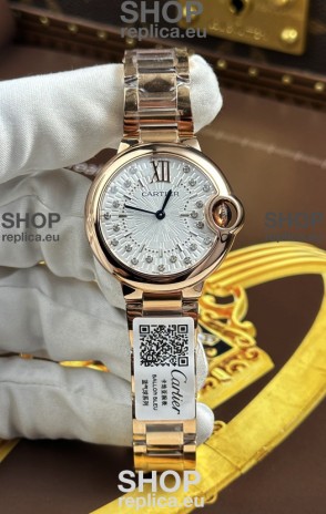 Ballon De Cartier Swiss Quartz 1:1 Mirror Quality 33MM in Rose Gold 