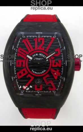 Franck Muller Super Clone Vanguard V45 Racing Carbon Watch in Nylon Strap