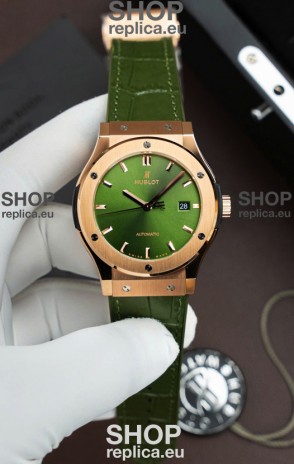 Hublot Super Clone Classic Fusion Titanium Rose Gold Green Dial 42MM Watch