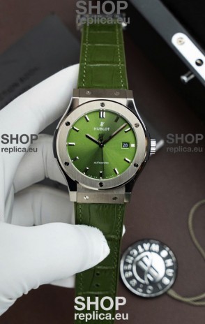 Hublot Super Clone Classic Fusion Titanium Green Dial 42MM Watch