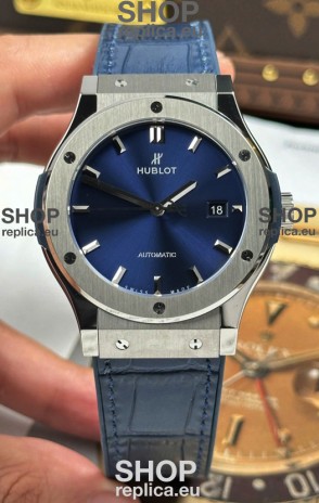 Hublot Super Clone Classic Fusion Titanium Blue Dial 42MM Watch