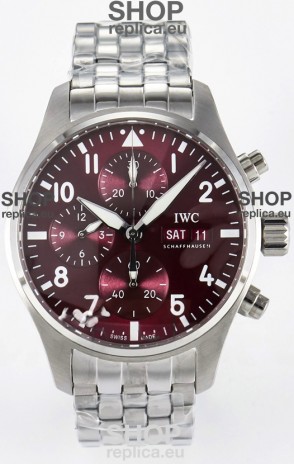 IWC Super Clone Pilot Chronograph Edition Red Dial Swiss Replica Watch 