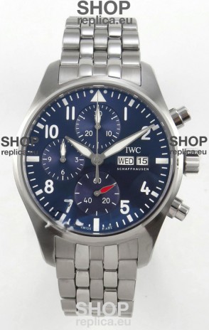 IWC Super Clone Pilot Chronograph Edition Blue Dial Swiss Replica Watch 