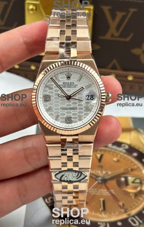 Rolex Land-Dweller 127235 Steel Honeycomb Rose Gold 36MM Swiss Replica Watch 