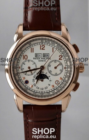 Patek Philippe Grand Complications 5270 Swiss Replica Watch in Rose Gold Casing White Dial