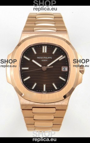 Patek Philippe Super Clone Nautilus 5711/1R-001 in Rose Gold Brown Dial