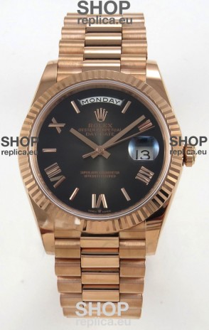 Rolex Day Date Super Clone Ombre Brown Dial 40MM 220 Grams Swiss Replica watch 