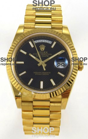 Rolex Day Date Super Clone Black Honey-Comb Dial 40MM 220 Grams Swiss Replica watch 