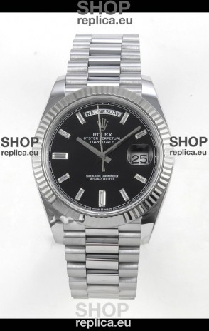 Rolex Day Date Super Clone Black Dial 40MM 188 Grams Swiss Replica watch 