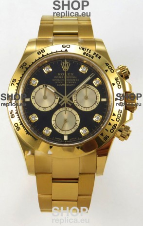 Rolex Daytona Super Clone 116508 Yellow Gold - Black Dial Original Cal.4131 Movement