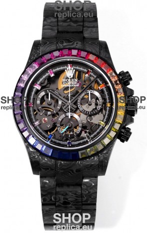 Rolex Daytona Blaken Black Carbon 1:1 Swiss Mirror Replica Skeleton Dial Cal.4130 Movement