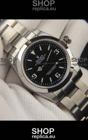 Rolex Explorer I Japanese Movement Replica Watch in Stainless Steel Black Dial 36MM