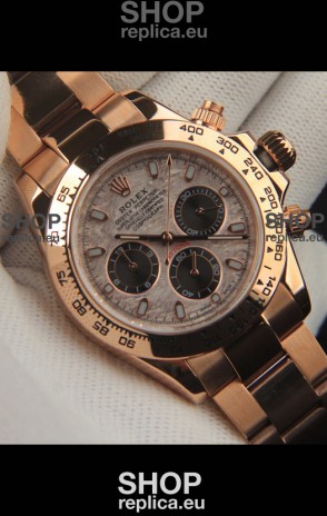 Rolex Daytona Japanese Movement Gold Casing Replica Watch in Meteorite Pattern Dial 