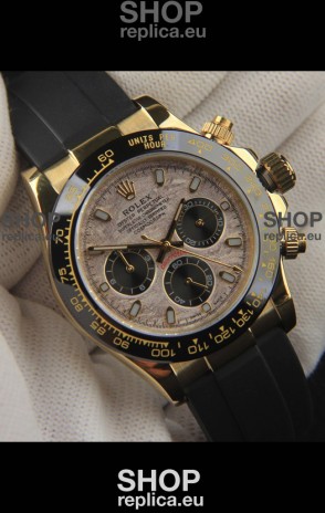 Rolex Daytona Japanese Movement Gold Casing Replica Watch in Meteorite Pattern Dial 
