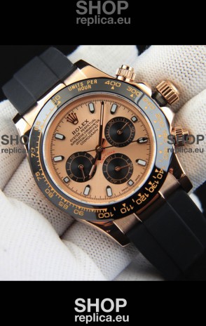 Rolex Daytona Japanese Movement Gold Casing Replica Watch in Champange Dial 
