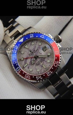 Rolex GMT Masters II Japanese Movement Replica Watch Steel Case Meteorite Pattern Dial