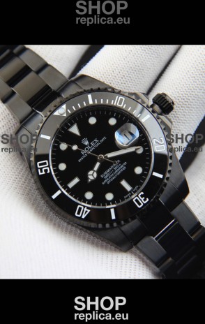 Rolex Submariner Japanese Replica Watch in PVD Coating Black Dial 