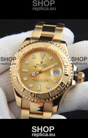 Rolex Yachtmaster Japanese Movement Watch in Gold Casing - Gold dial 37MM