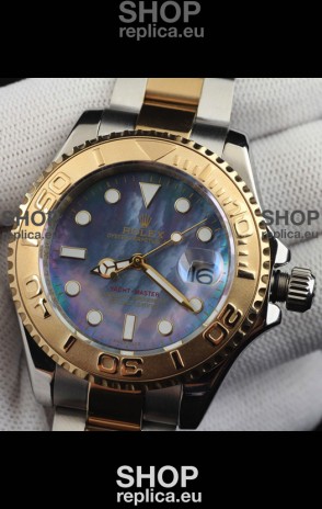 Rolex Yachtmaster Japanese Movement Watch in Two Tone Gold Casing - Pearl dial 37MM