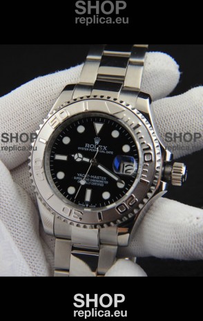 Rolex Yachtmaster Stainless Steel Japanese Replica Watch - 40MM - Black Dial 