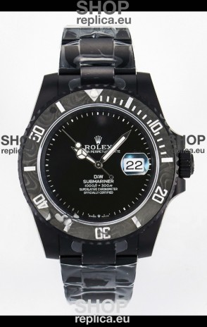 Rolex Submariner DiW DLC Coated Steel Casing Carbon Fiber Bezel Watch