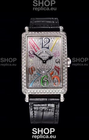 Franck Muller Long Island Color Dreams Ladies Swiss Watch in Black Strap