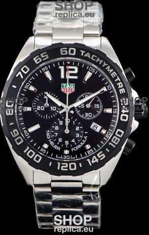 Tag Heuer Formula 1 Chronograph Swiss Quartz Replica Watch Black Dial 