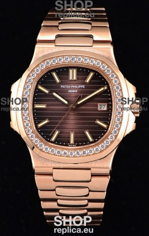 Patek Philippe Nautilus 5711/1R 1:1 Mirror Watch Rounded Diamonds Bezel