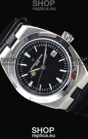 Vacheron Constantin Overseas MoonPhase Stainless Steel Swiss Watch in Black Dial