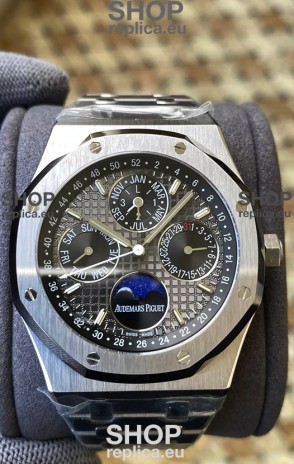 Audemars Piguet Royal Oak Perpetual Calendar Swiss Replica 904L Steel in Grey Dial 