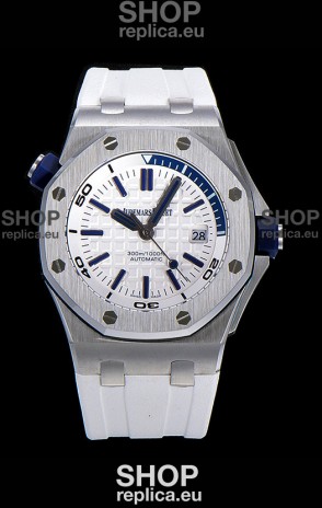 Audemars Piguet Royal Oak Diver Swiss Replica Watch White Dial 1:1 Quality 3120 Movement 904L Steel 