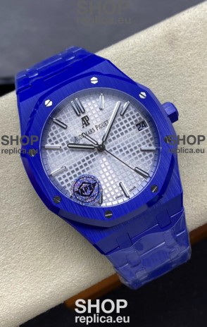 Audemars Piguet Royal Oak 15500 Blue Ceramic Casing Super Clone Replica Watch Steel Dial