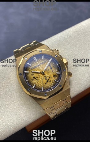 Audemars Piguet Royal Oak 50th Anniversary Super Clone - Rose Gold Casing Gold Dial in 41MM