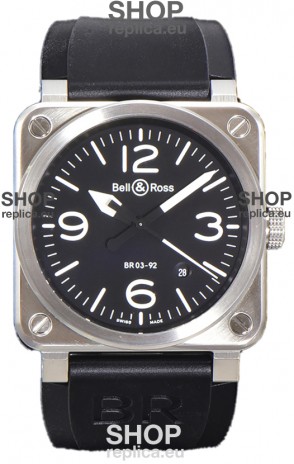Bell and Ross BR03-92 Black Dial 904L Steel Swiss Replica Watch 