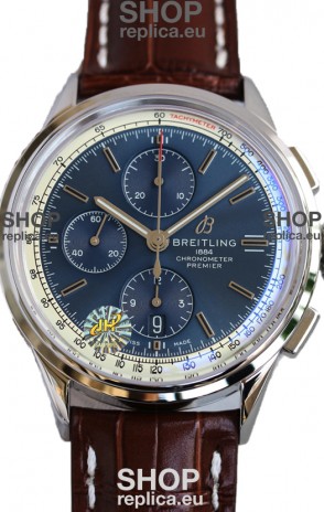Breitling Premier B01 Chronograph 42 Edition Steel Casing Blue Dial - 1:1 Mirror Replica Watch