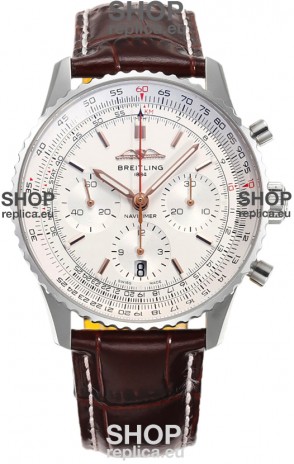 Breitling Navitimer B01 Chronograph 43 White Dial - 904L Steel Casing 1:1 Mirror Swiss Replica