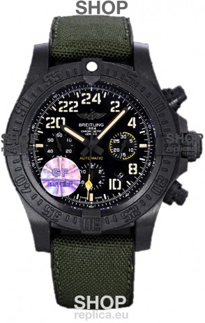 Breitling Avenger Hurricane Chronograph Black Dial Khaki Nylon - DLC Coating Swiss Replica Watch