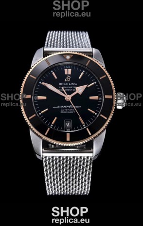 Breitling SuperOcean Heritage II 44MM Black Dial Two Tone 904L Steel 1:1 Mirror Replica