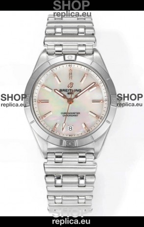 Breitling Chronomat 36MM Stainless Steel Casing 1:1 Mirror Replica Watch Pearl Dial