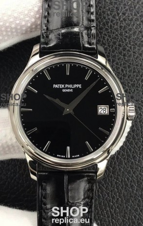 Patek Philippe Calatrava 5227G-001 Black Dial 1:1 Mirror Swiss Replica Steel Casing