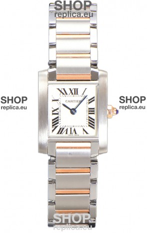 Cartier Tank Francaise Rose Gold Two Tone Swiss Quartz Replica Watch 25.70MM